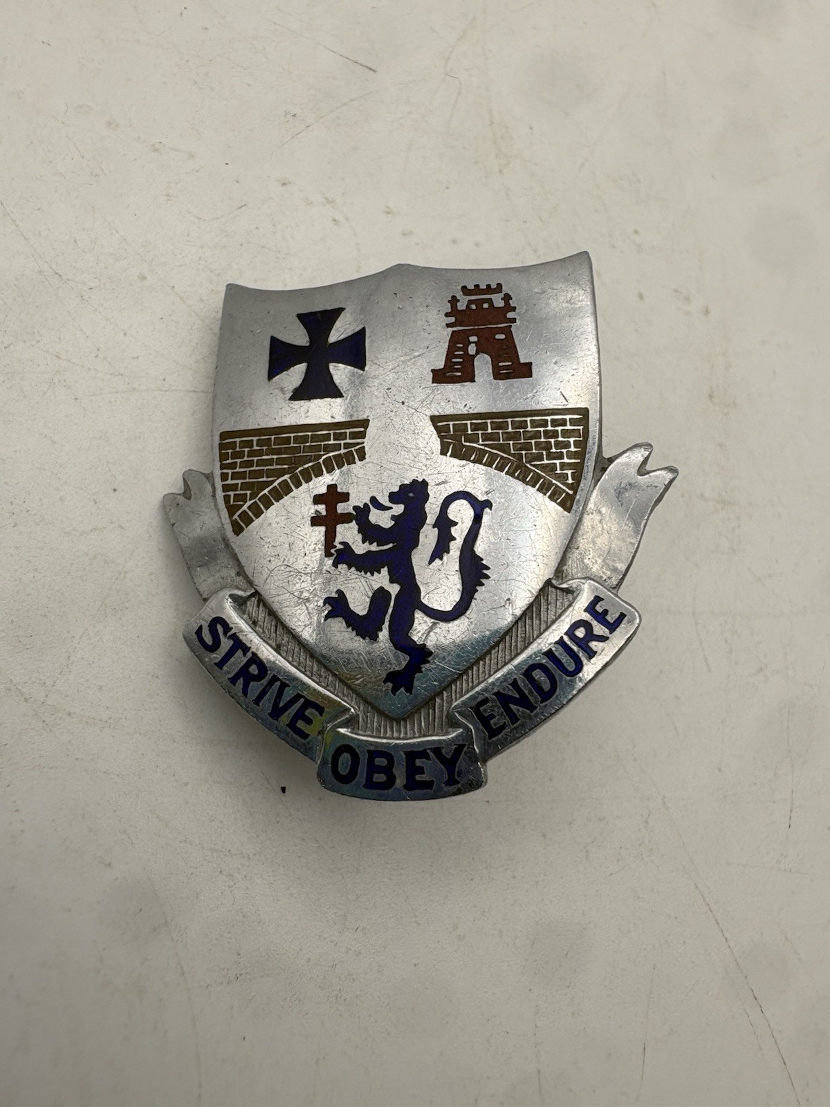 Vintage Military Crest DI Pin Badge \