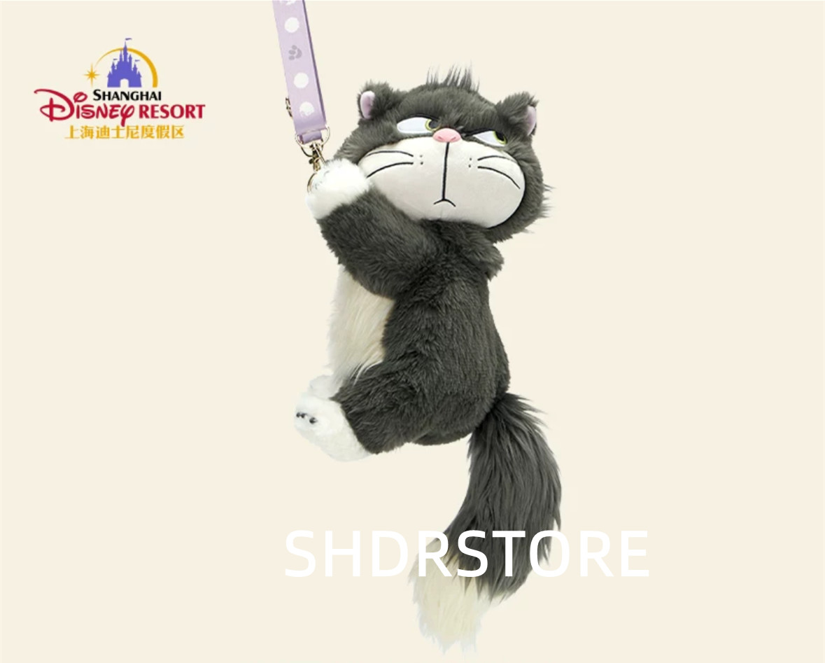 Disney authentic 2024 lucifer cat plush shoulder bag shanghai disneyland