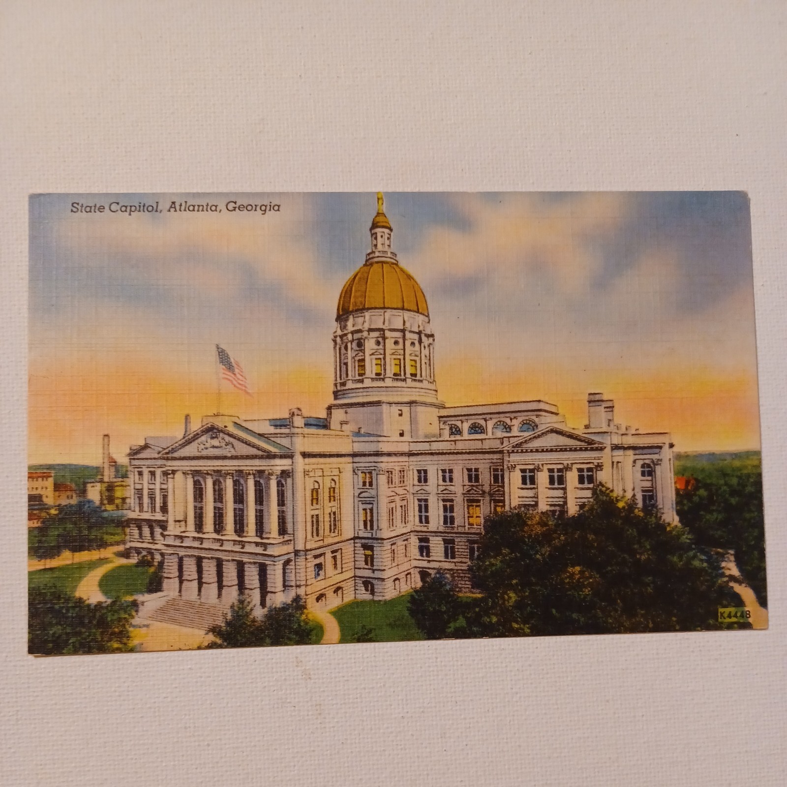 Vintage Atlanta GA Georgia State Capitol 1900\'s  Linen View Postcard