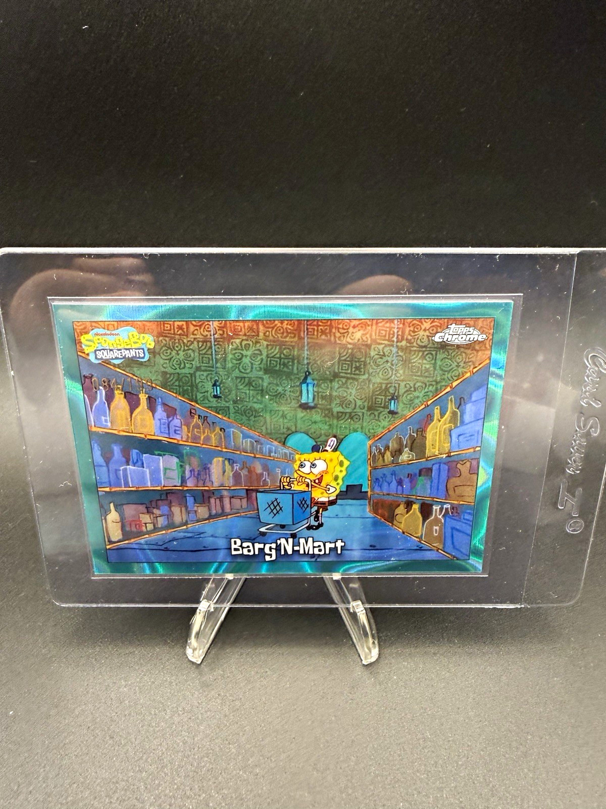 Topps 2005 Topps Chrome SpongeBob SquarePants #131 Barg\'N-Mart /199 Aqua