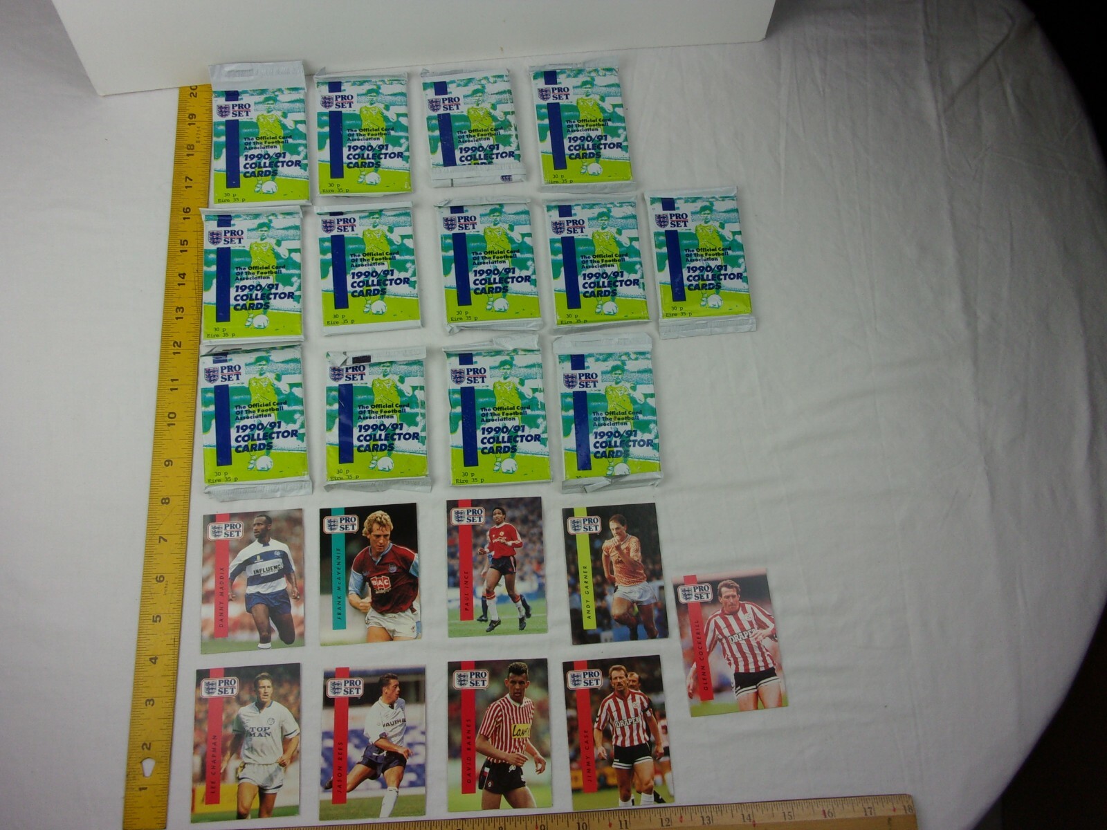 1990/91 Pro Set Soccer Futbol cards UK lot of 13 pack VINTAGE plus cards 1990/91 Pro Set Soccer Futbol cards UK lot of 13 pack VINTAGE plus cards