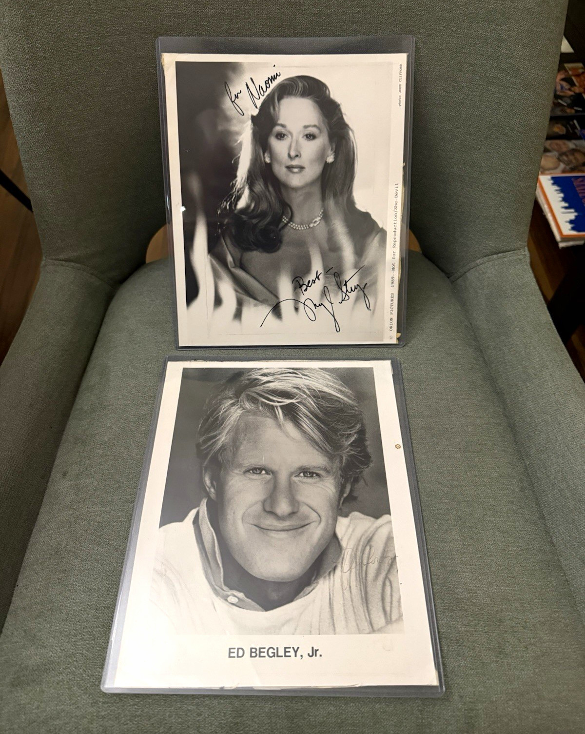 Meryl Streep Autographed Photo signed in 1988 while filming SheDevil Movie