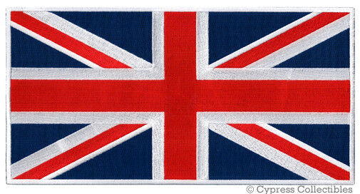 LARGE UK FLAG PATCH embroidered iron-on UNION JACK GREAT BRITAIN ENGLAND 