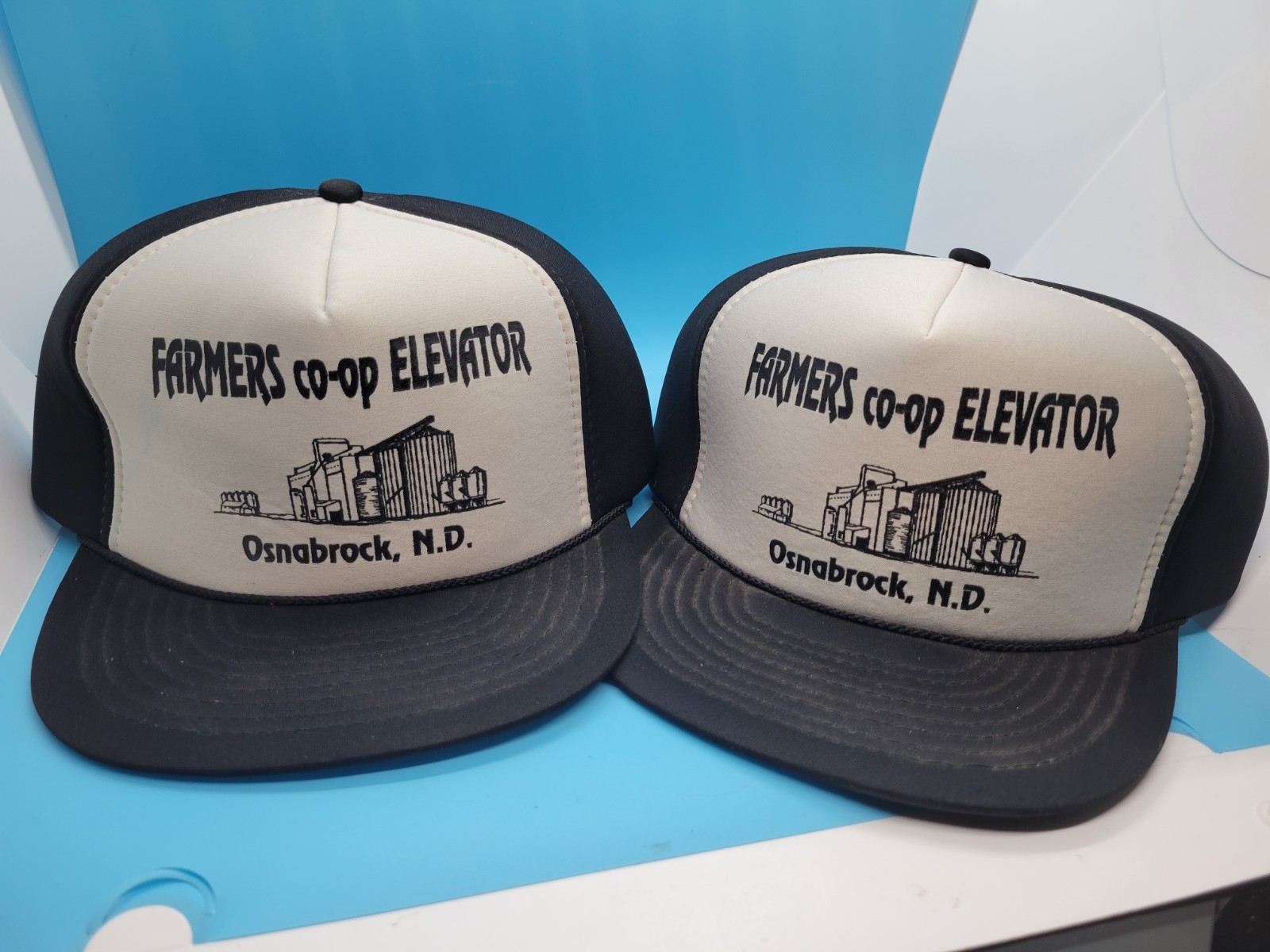 2 × Osnabrock North Dakota ND Farmers Elevator Hats 