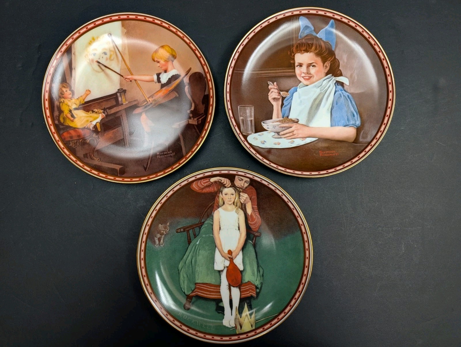 3 Vintage Knowles Norman Rockwell A Mind of Her Own 8.5
