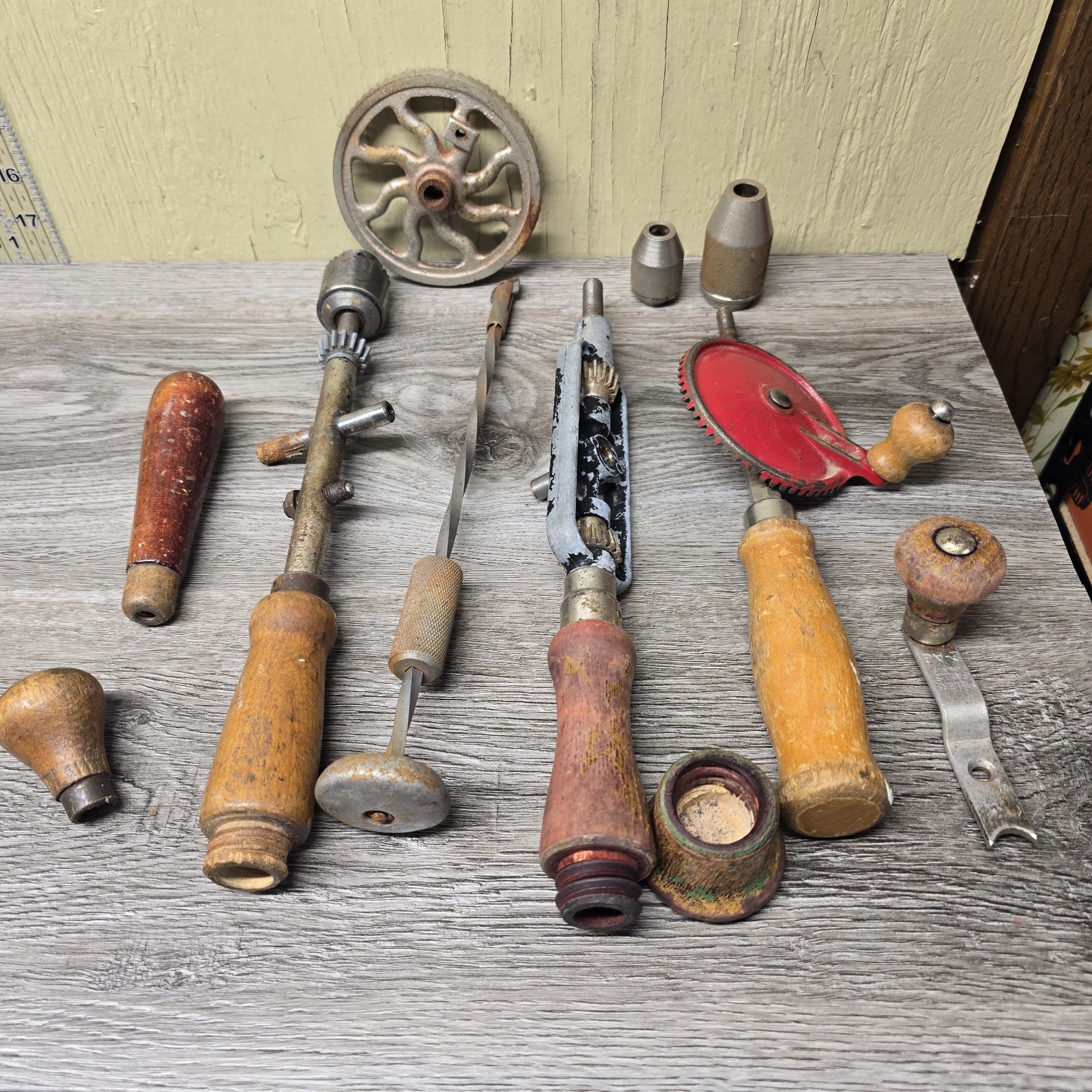 Vintage Hand Drill Parts Lot Millers Falls 2A Jacobs Chuck Best Made? Gears