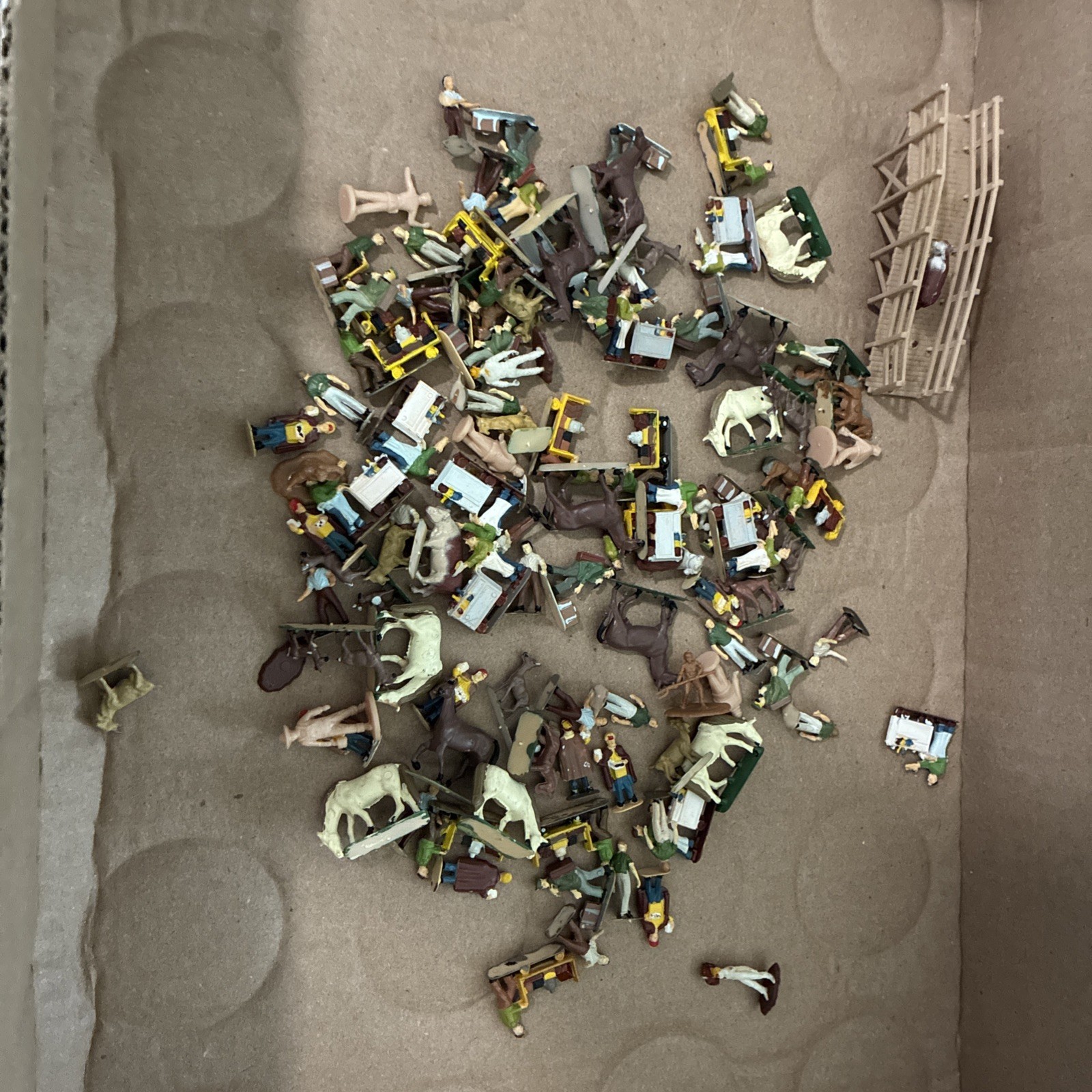 Vintage Miniature Toy Farm Animals People Figurines and Accessories