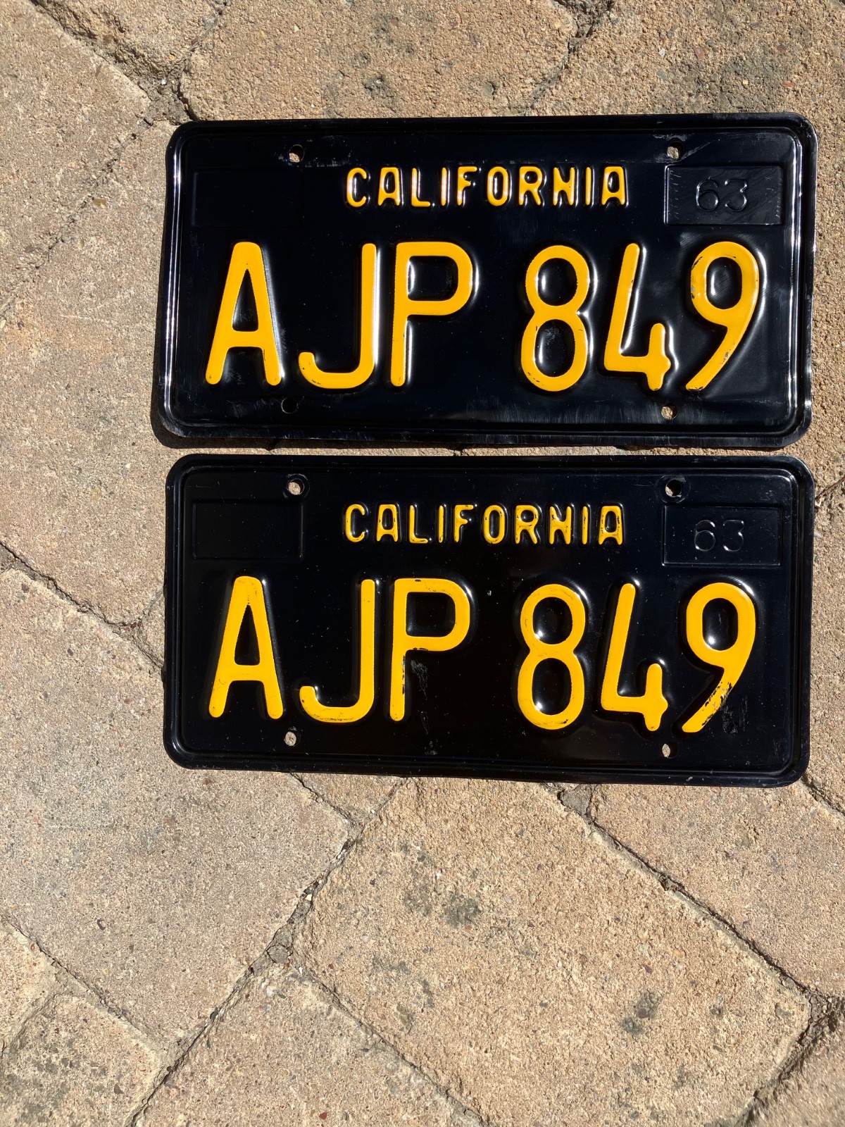 1963 CALIFORNIA LICENSE PLATE PAIR DMV CLEAR- FORD-CHEVY-MOPAR