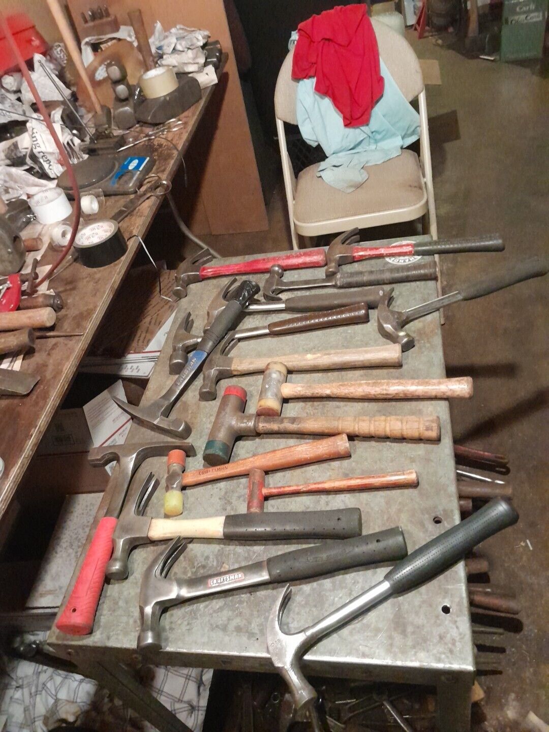 Vintage Lot Of 16 Stanley Plumb Estwing Craftsman Etc Etc Hammers Etc Etc