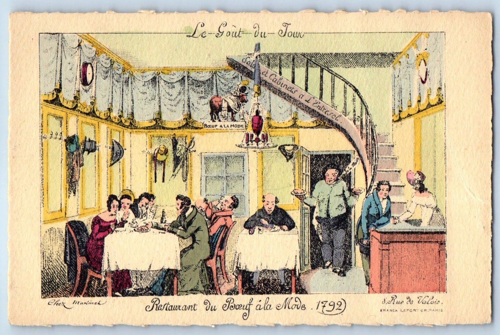 Paris France Postcard Restaurant du Boeuf à la Mode c1940\'s Vintage Unposted
