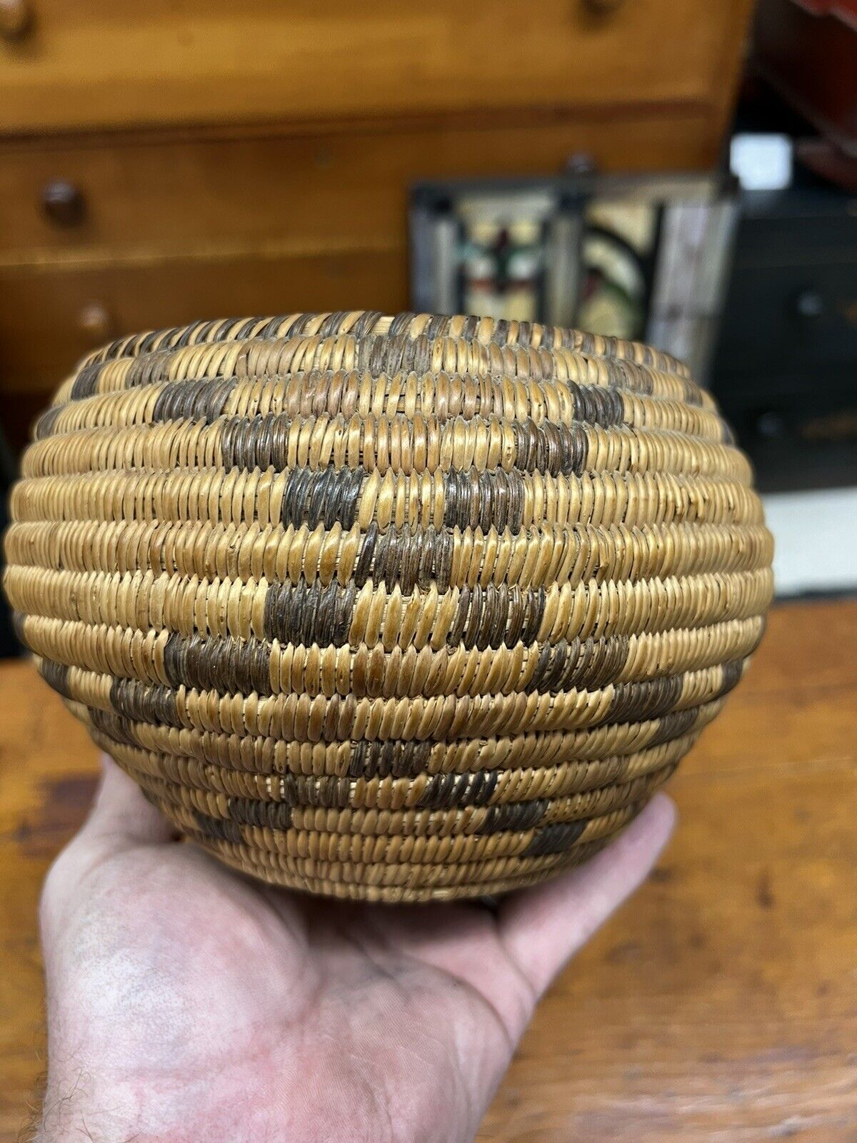 Western Apache Or Pima Tight Weave Basket Stunning 7.5” wide x 4.5” High AAFA