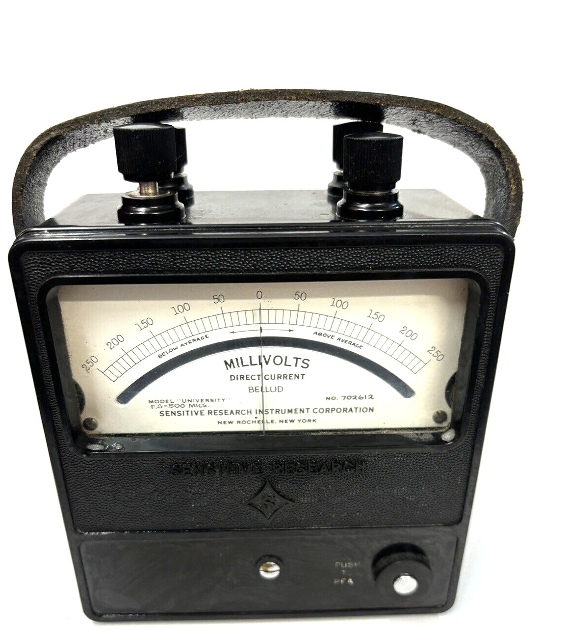 SENSITIVE RESEARCH INTRUMENT CORP. - DC MILLIVOLTS METER DIRECT CURRENT IN CASE