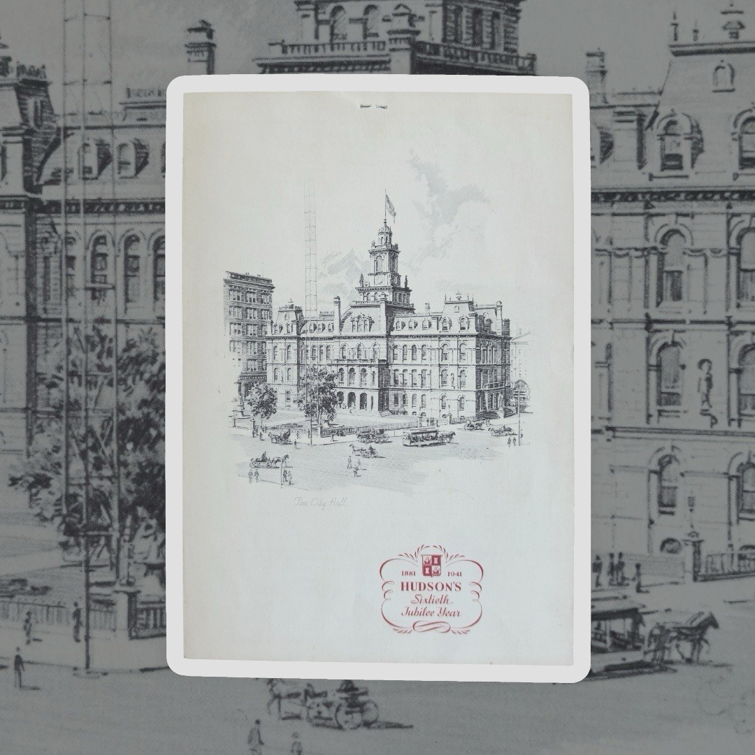1941 J.L. HUDSONS MENU (60th Jubilee Yr) Detroit, MI Old City Hall, C. Anthony