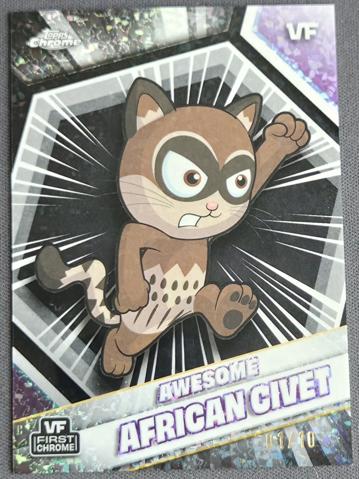 2026 Topps Chrome VeeFriends Awesome African Civet Black Mini Diamond 1/10 Alpha