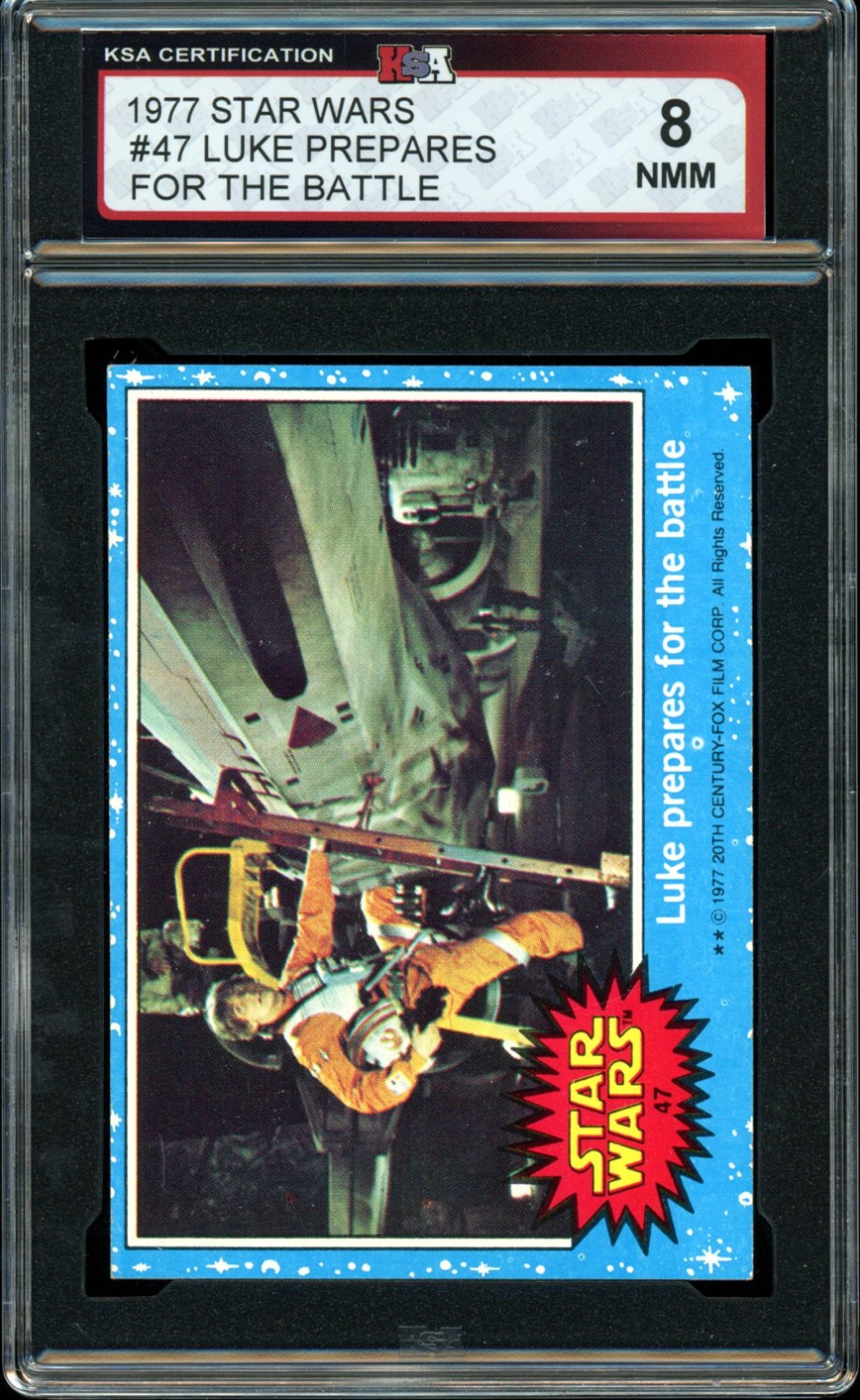 1977 Topps Star Wars USA Blue #47 Luke Prepares For The Battle KSA 8 NM-MT