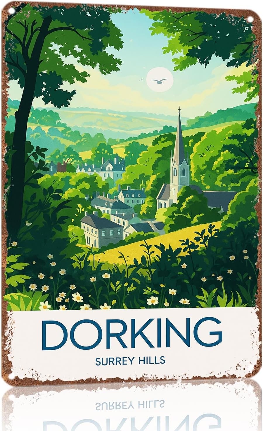 Vintage Dorking Surrey Hills Suitable For Tin Metal Signs Home Décor 8x12 Vintage Dorking Surrey Hills Suitable For Tin Metal Signs Home Décor 8x12