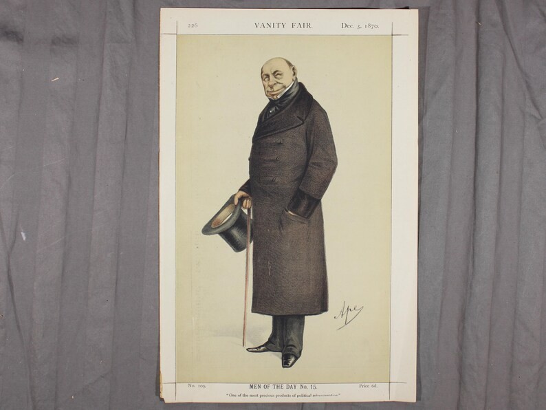 1870 Vanity Fair Caricature Baron Philipp von Brunnow Men of the Day No 15