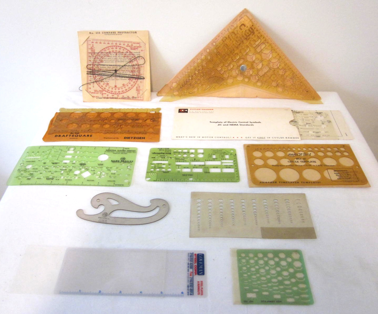 Lot Of 11 Vintage Drafting Drawing Templates Martin C-Thru AB Dietzgen Berol CH