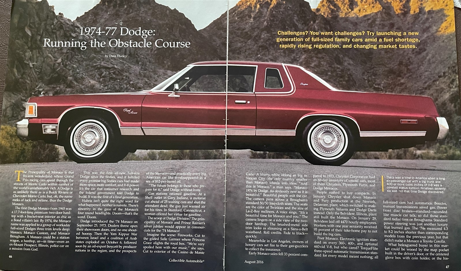 1974 1975 1976 1977 DODGE MONACO ROYAL MONACO BROUGHAM 10 page Color Article 1974 1975 1976 1977 DODGE MONACO ROYAL MONACO BROUGHAM 10 page Color Article