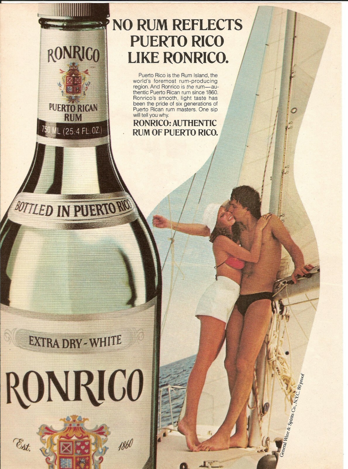 1980 Ronrico Puerto Rican Rum Vintage Magazine Ad