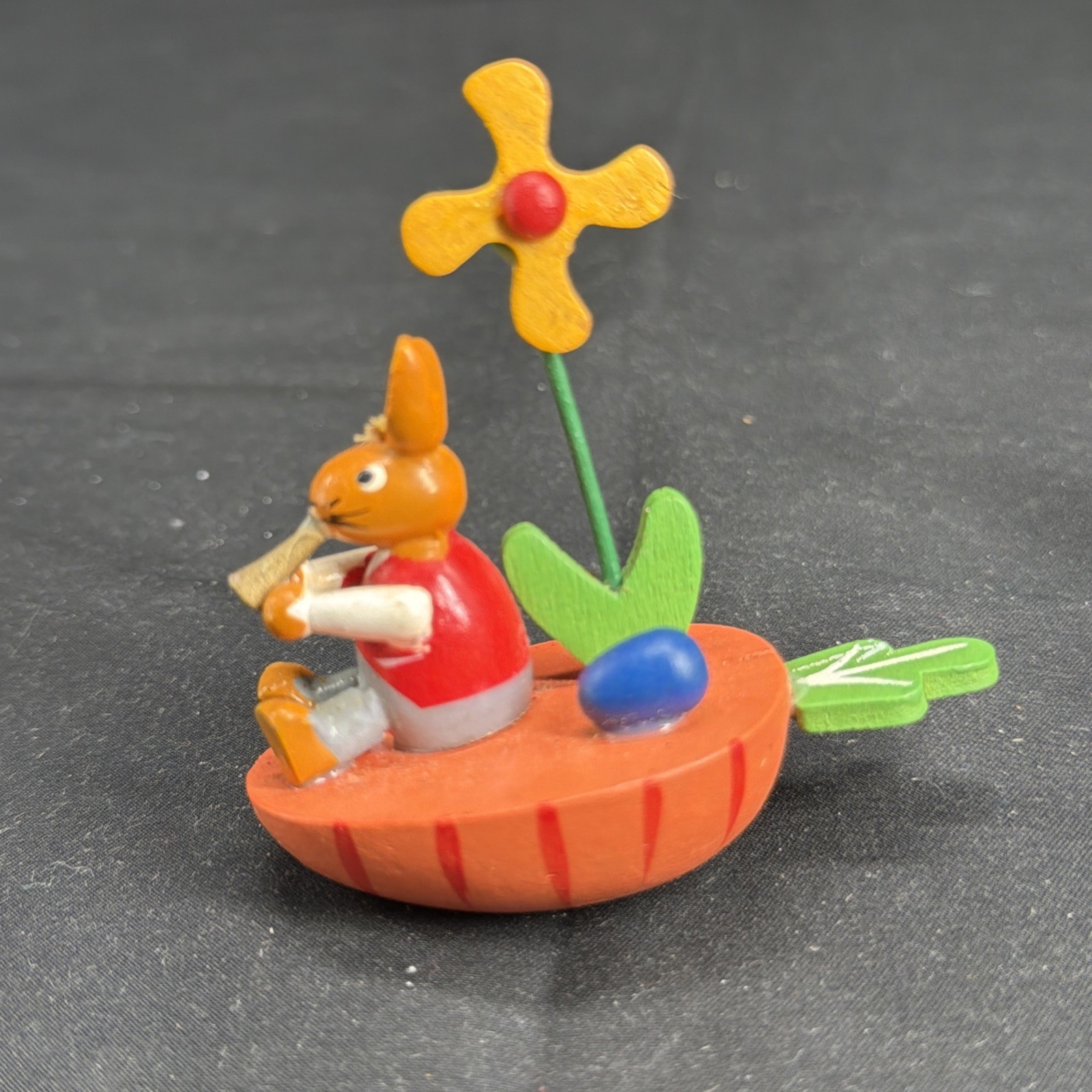 Erzgebirge STEINBACH Easter Rabbit Figurine Bunny Eggs Miniature Germany Vintage
