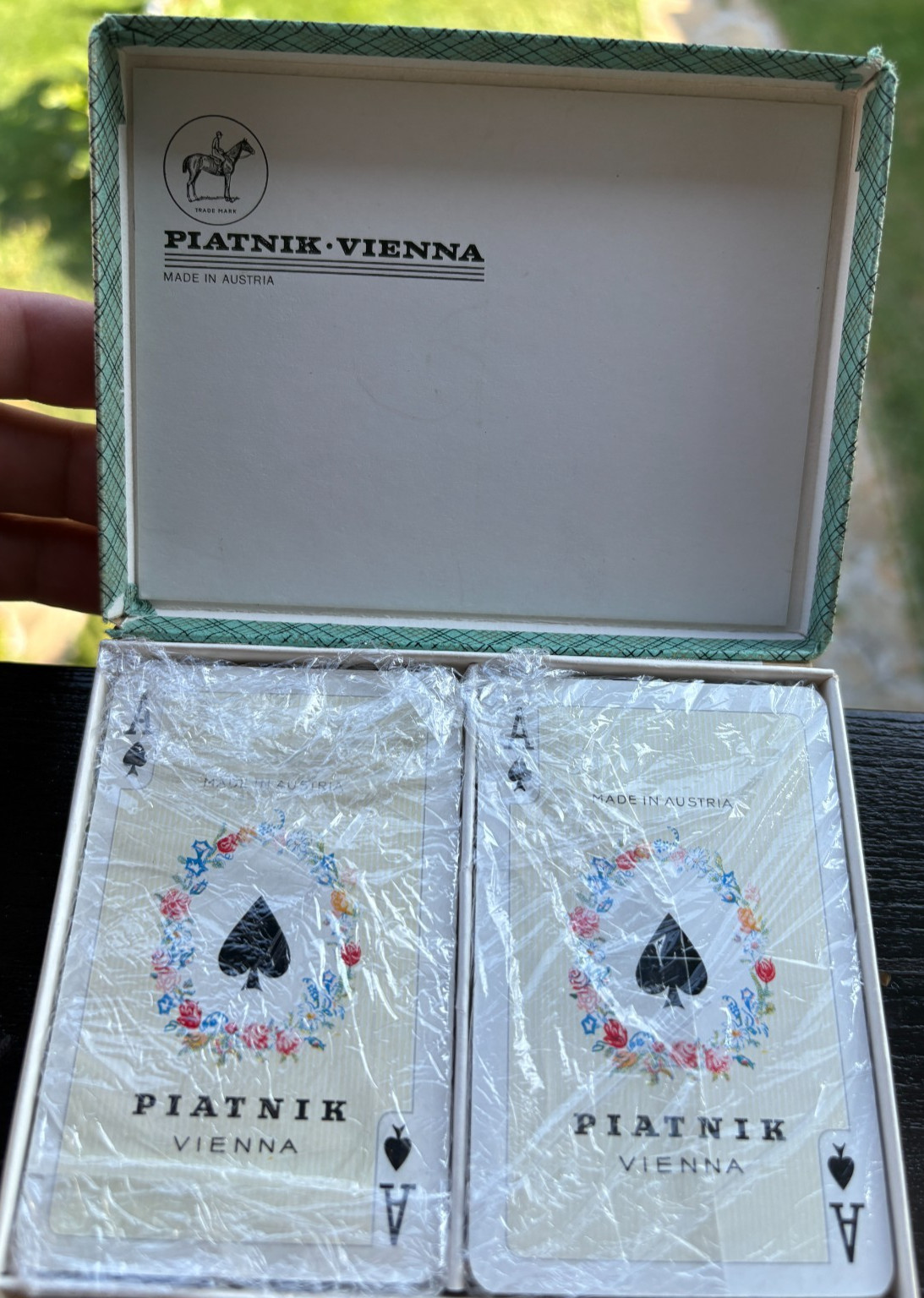 Vintage Piatnik Vienna Austria Deluxe Double Deck Playing Cards Gilt Edged