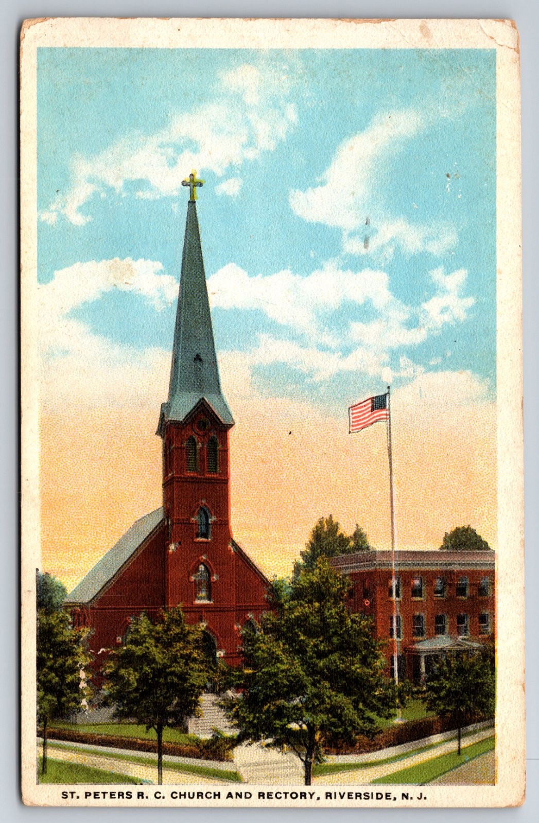 St. Peter\'s Roman Catholic Church Rectory Riverside New Jersey Postcard