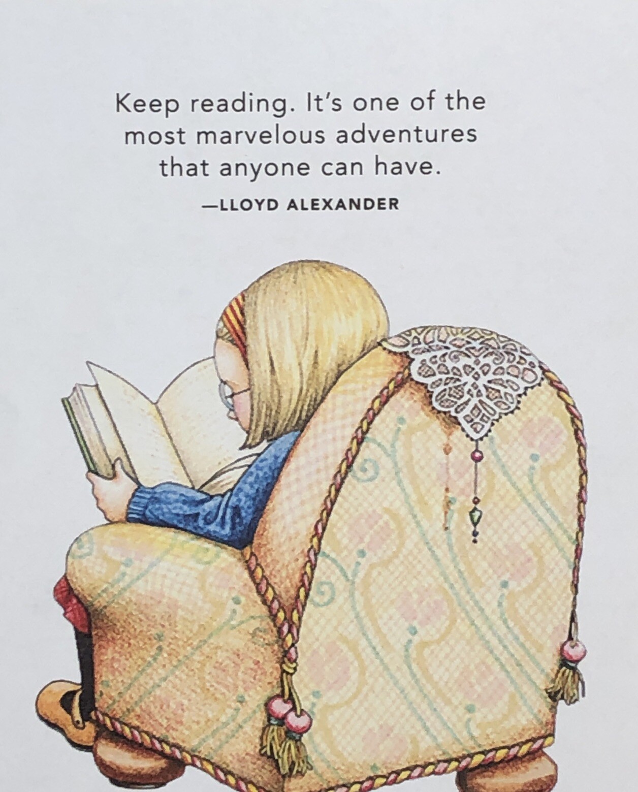 Mary Engelbreit Handmade Magnet-Keep Reading 