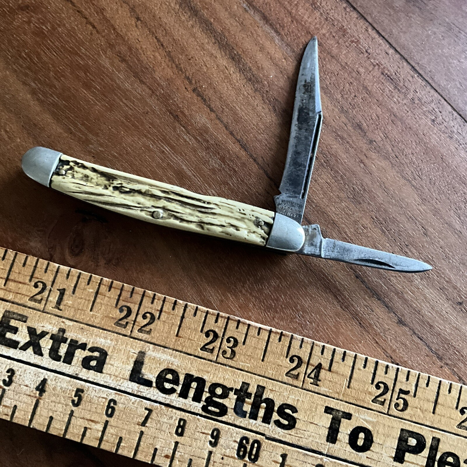 VINTAGE KUTMASTER UTICA NY WINTERBOTTOM BONE SWELL CENTER JACK KNIFE