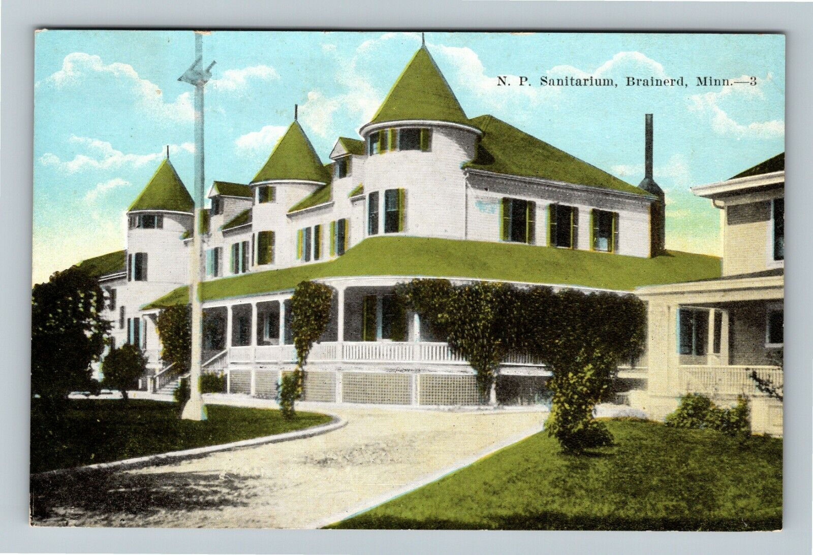 Brainerd MN-Minnesota, N P Sanitarium Vintage Souvenir Postcard