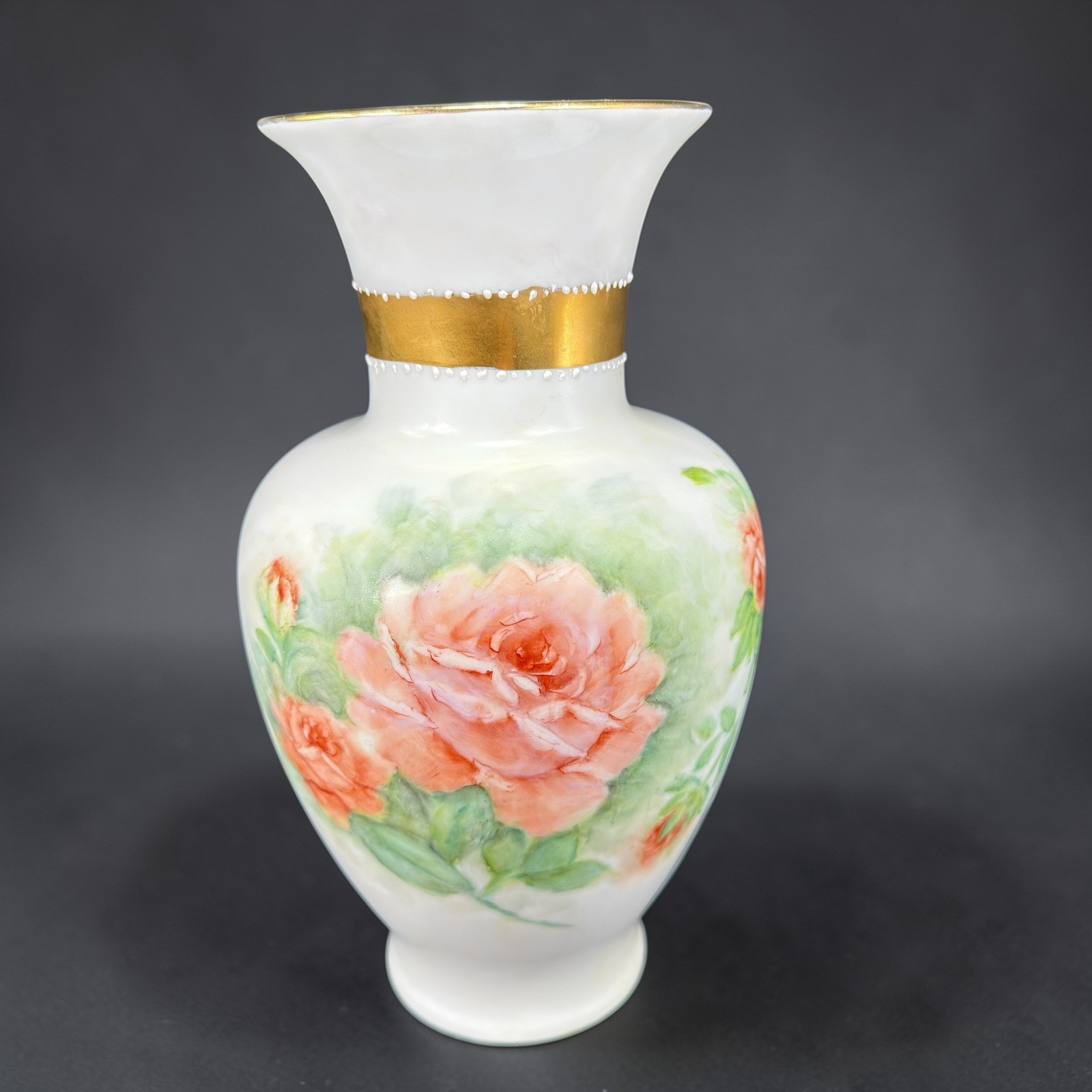 Johann Seltmann Vohenstrauss Bavaria Germany Hand Painted Rose Porcelain Vase