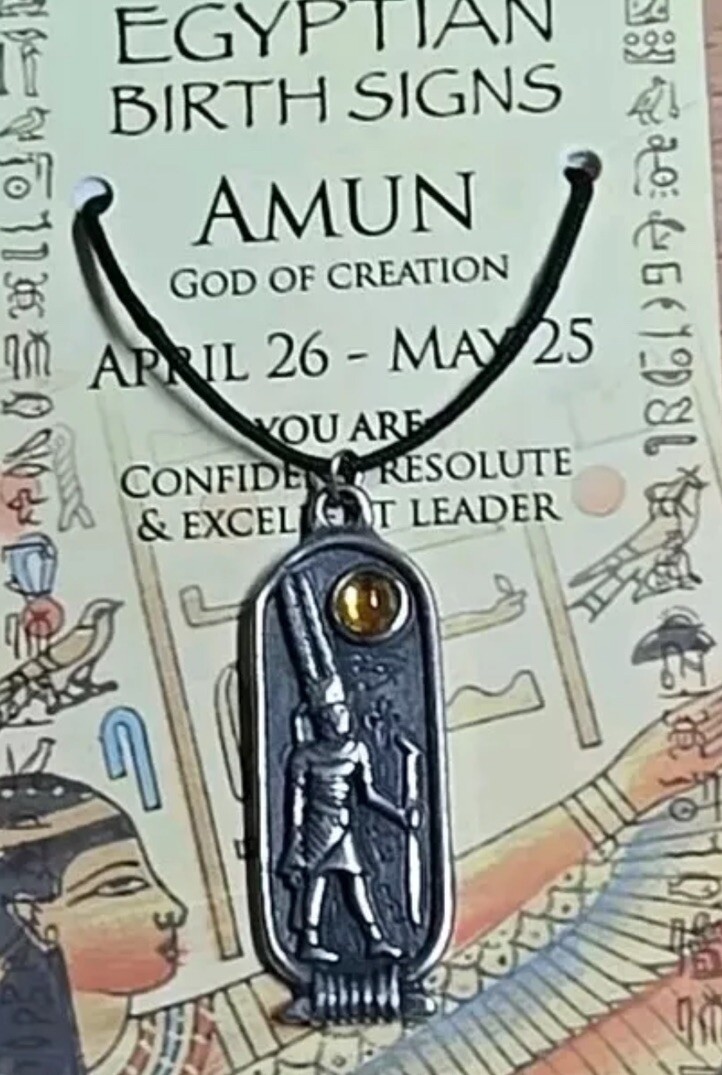 Egyptian Birth Signs - Amun - Apr 26th - May 25th Pewter Pendant
