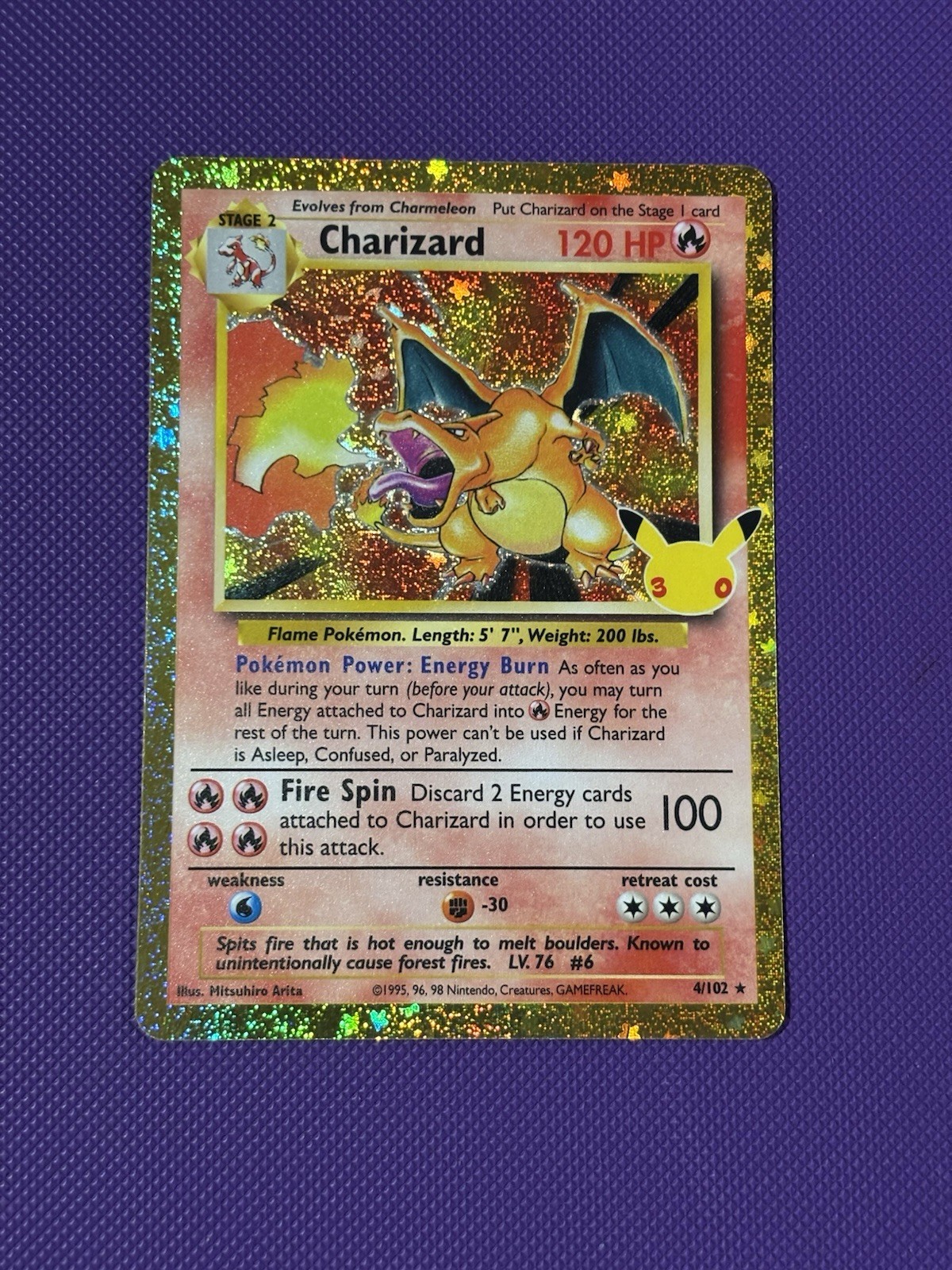 Pokemon TCG Charizard 4/102  30th Celebration Base Set Reprint 2026 Near Mint NM