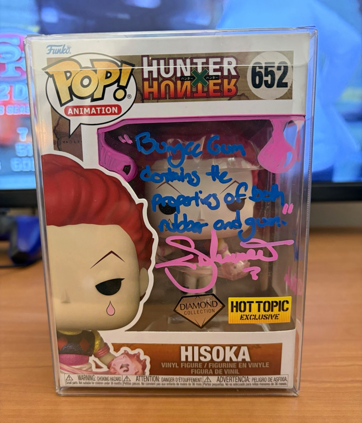 Funko Pop Animation Hunter x Hunter Hisoka #652 Hot Topic Diamond signedno coa 