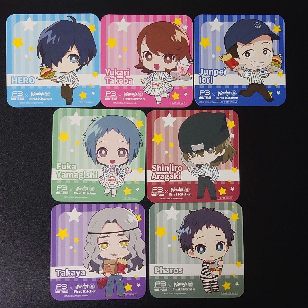 Persona 3 Wendy\'s coaster set of 7