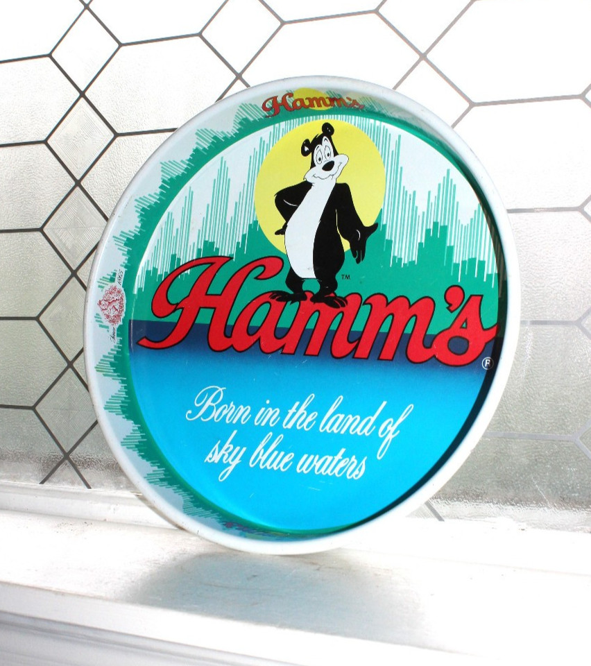 Vintage 1981 Hamms Bear Beer Tray Born in the Land of Sky Blue Waters