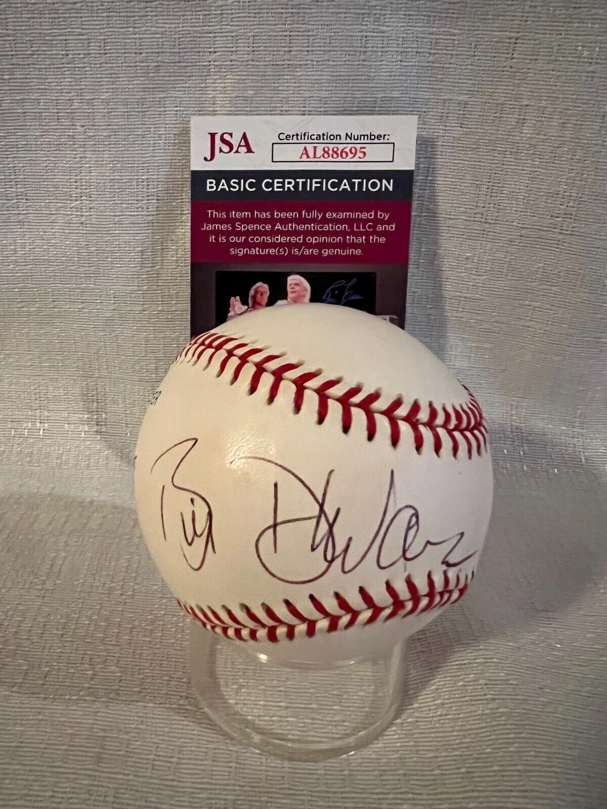 William Bill Devane Signed Gene Budig Autographed Rawlings Baseball JSA KNOTS