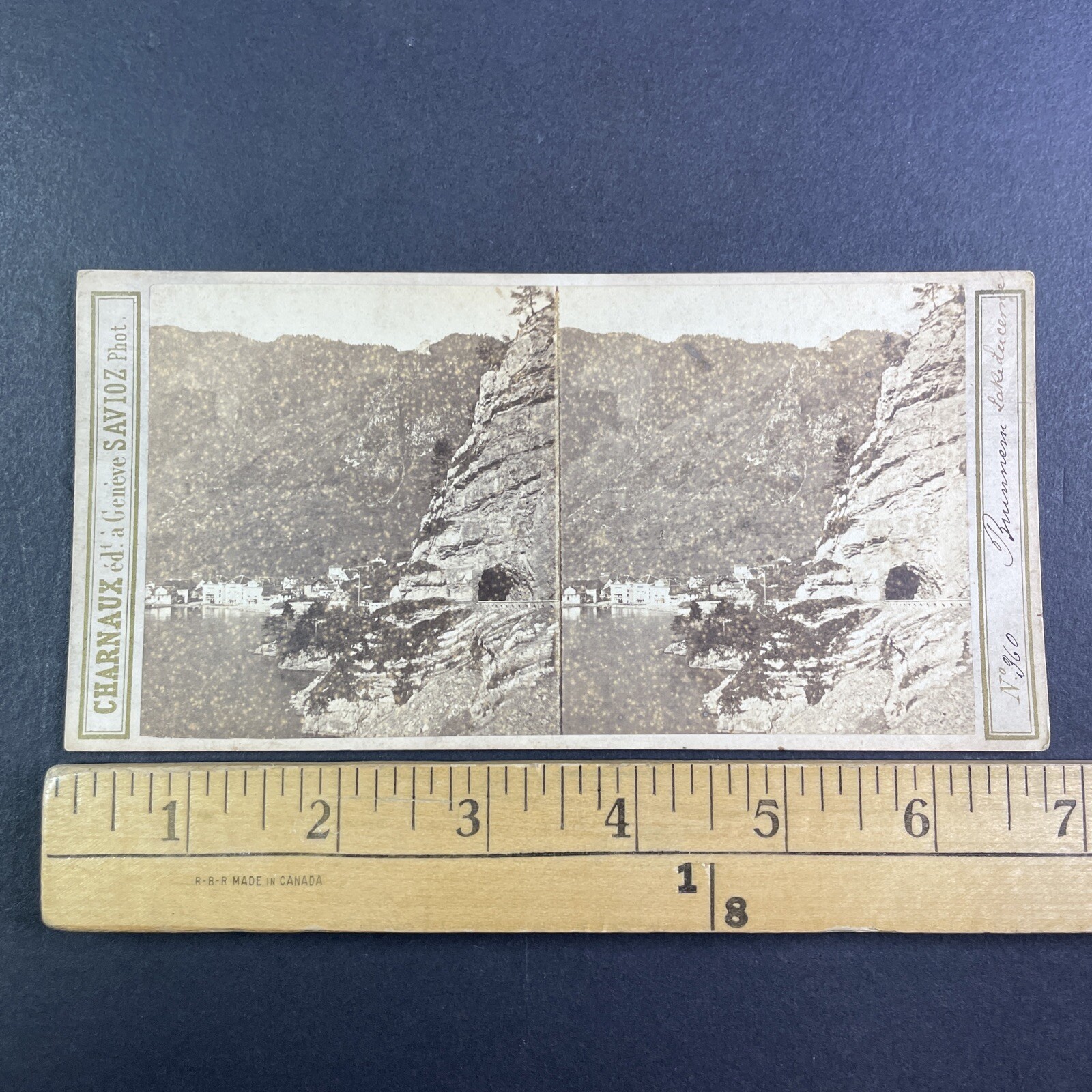 Brunnen Lake Lucerne Switzerland Stereoview Charnaux Savioz Phot N°60 1860s