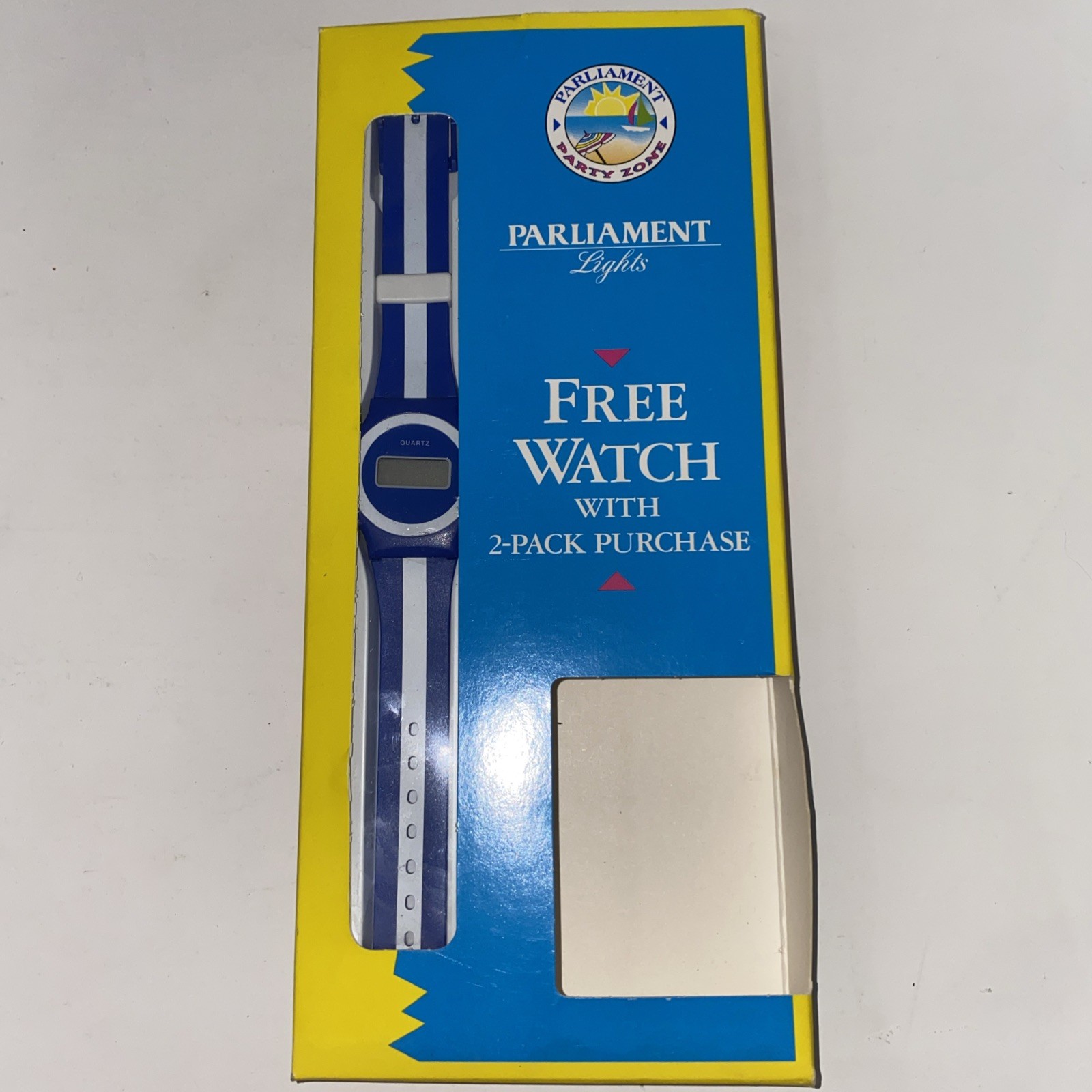 Vintage Parliament Lights Cigarettes Party Zone Wrist Watch Rare Advertise Promo