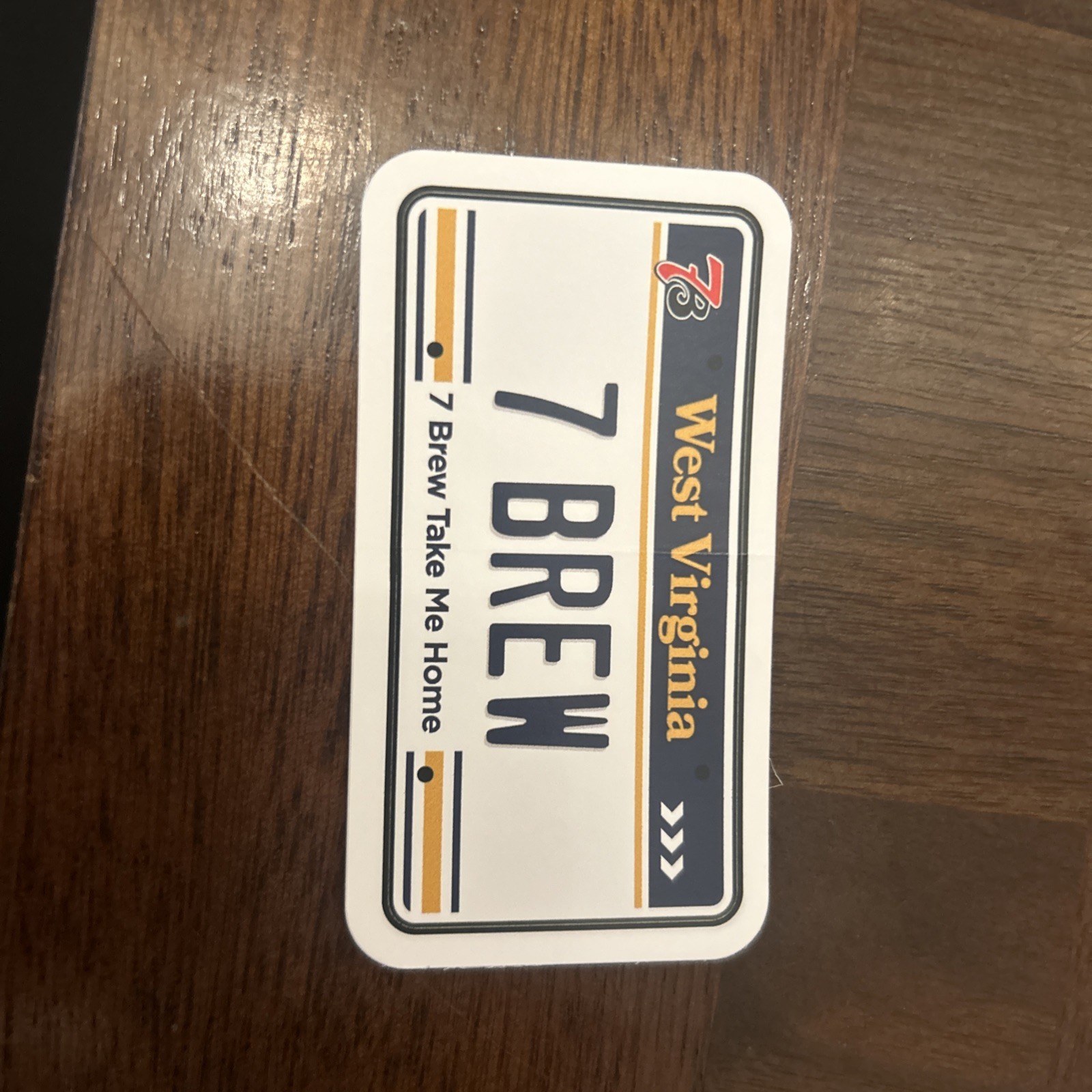 7 Brew License Plate Sticker - West Virginia