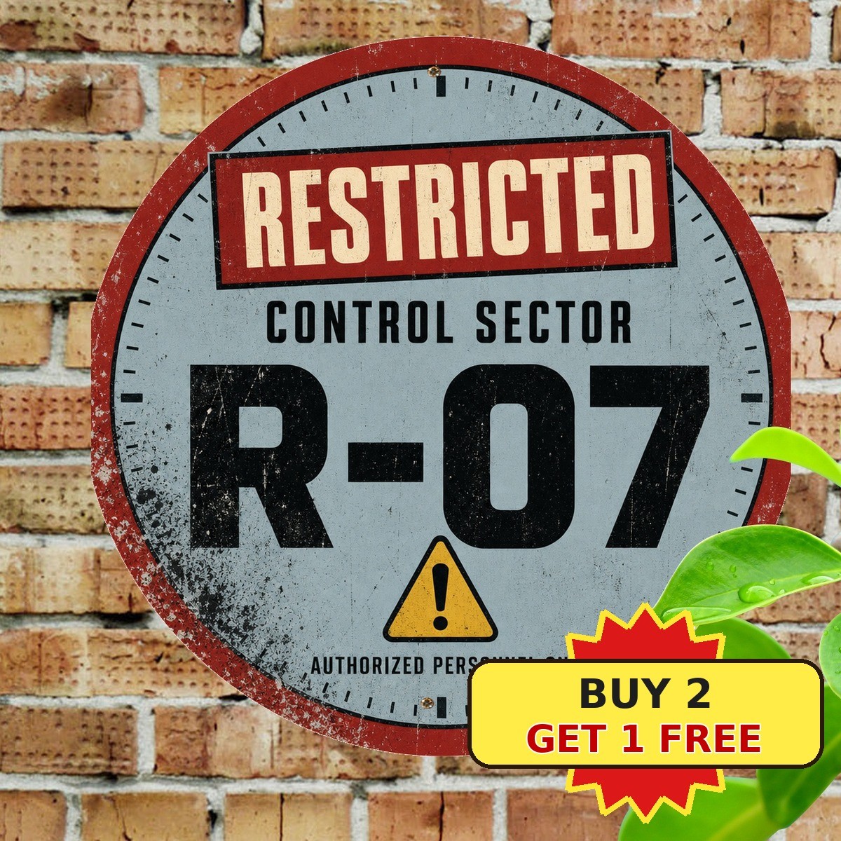 Caution Measuring Warning Round Aluminum Metal Tin Sign 8x8