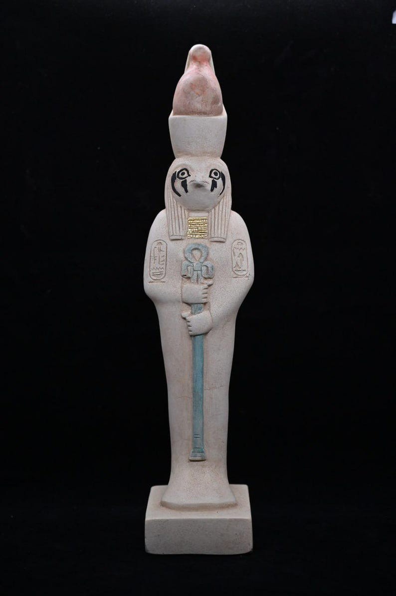 Ancient Egyptian Antiques Silver Horus Statue God Replica Artifact Figurine
