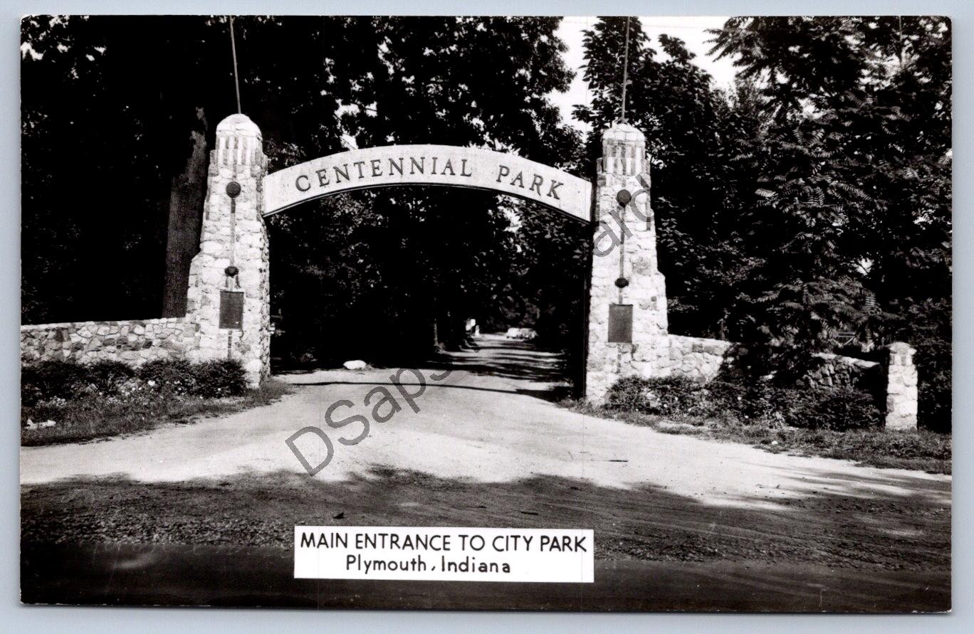 K62/ Plymouth Indiana RPPC Postcard c1940s Centennial Park Arch 424 K62/ Plymouth Indiana RPPC Postcard c1940s Centennial Park Arch 424