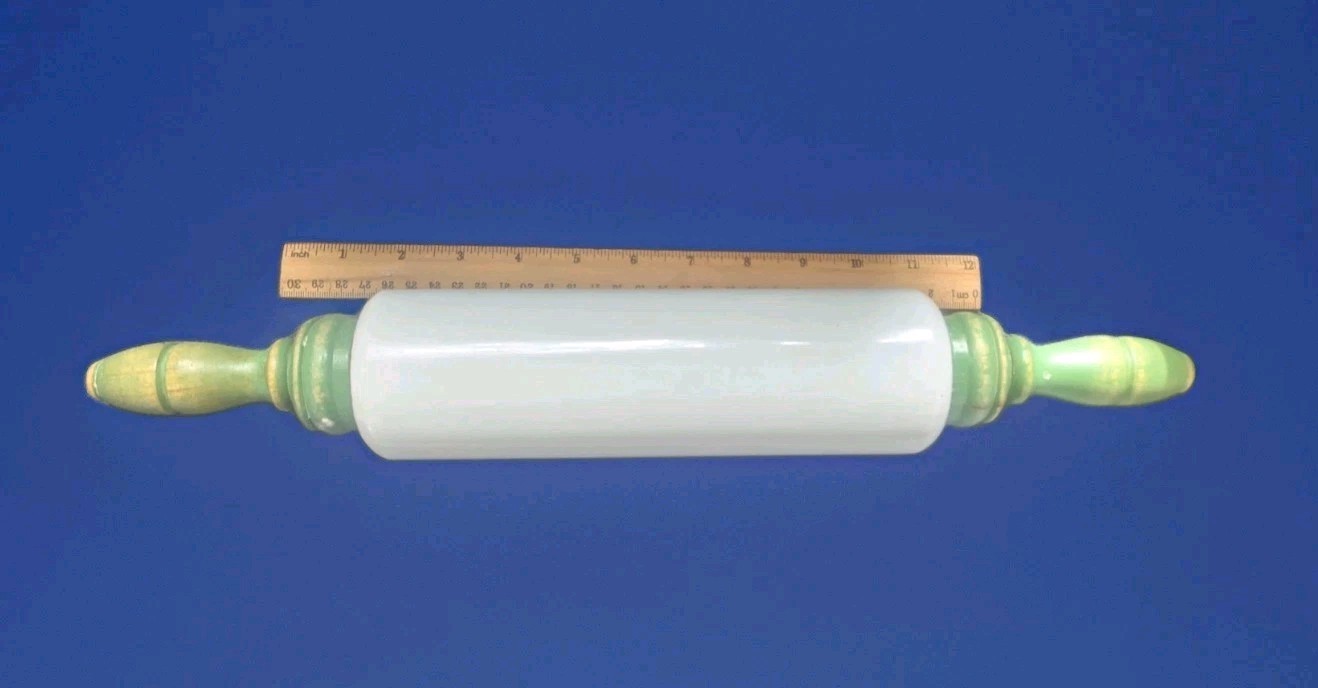 Antique vintage Milk glass Imperial mfg co Cambridge Ohio rolling pin