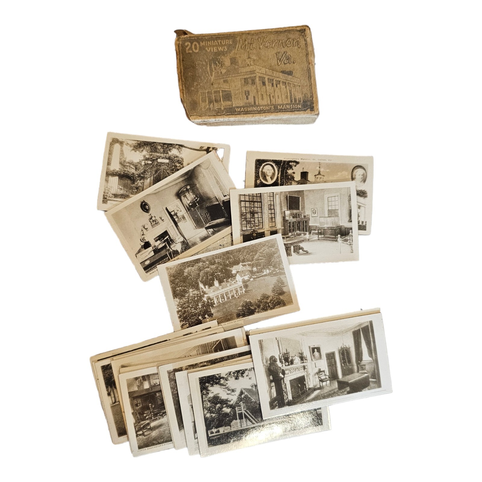 Vintage  Mt. Vernon Virginia  20 Miniature Views  Black and White Photographs 