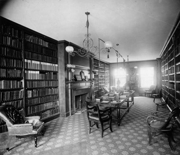 The interior Porcellian Club a final club Harvard University - Boston Old Photo