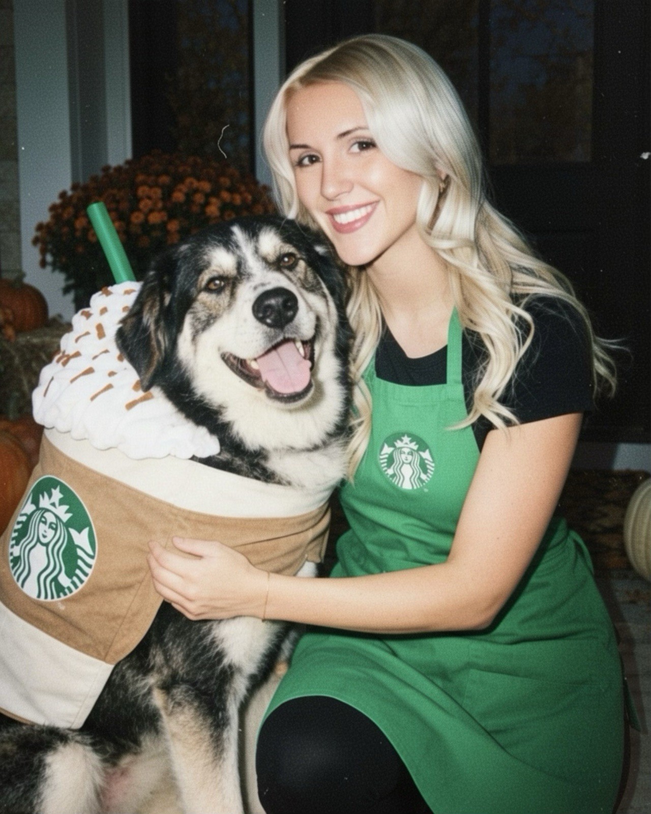 Authentic Starbucks Green Barista Apron Employee Uniform Halloween Costume 