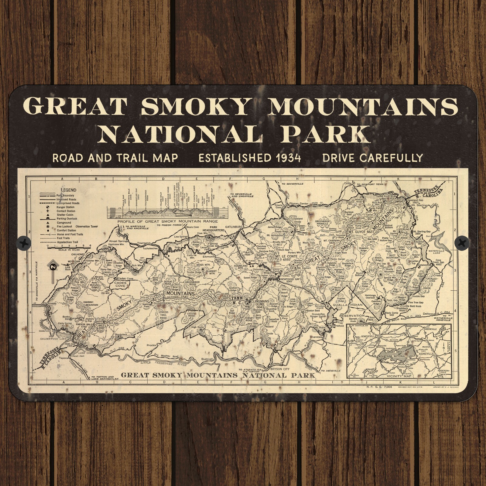 Great Smoky Mountains National Park Aluminum Metal Sign Vintage Replica 12\