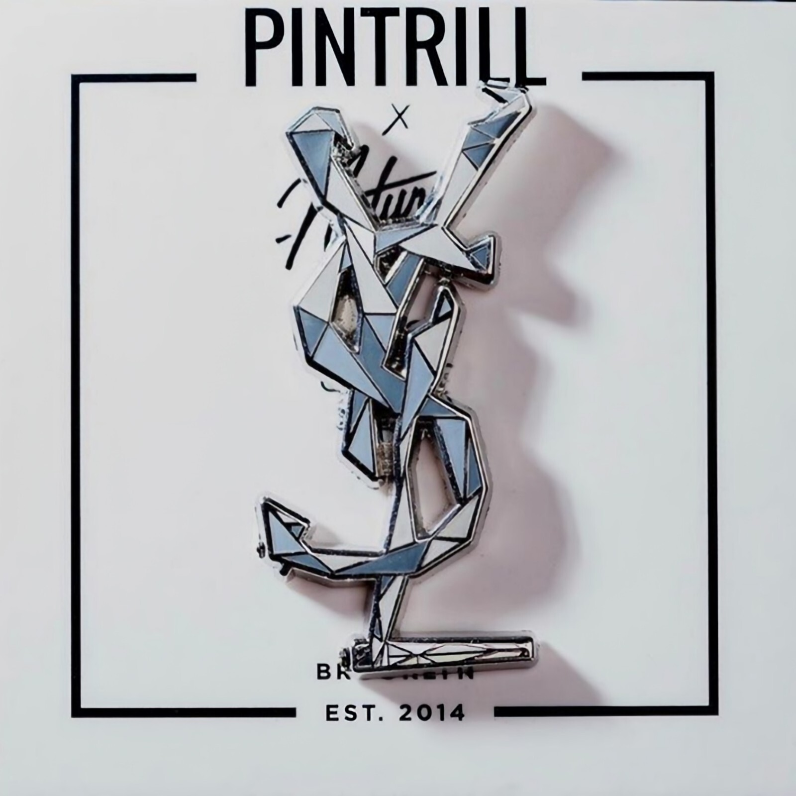 ⚡️RARE⚡️ PINTRILL x NATUREL YSL LOGO PIN / BROOCHE *BRAND NEW* COLLECTORS PIN