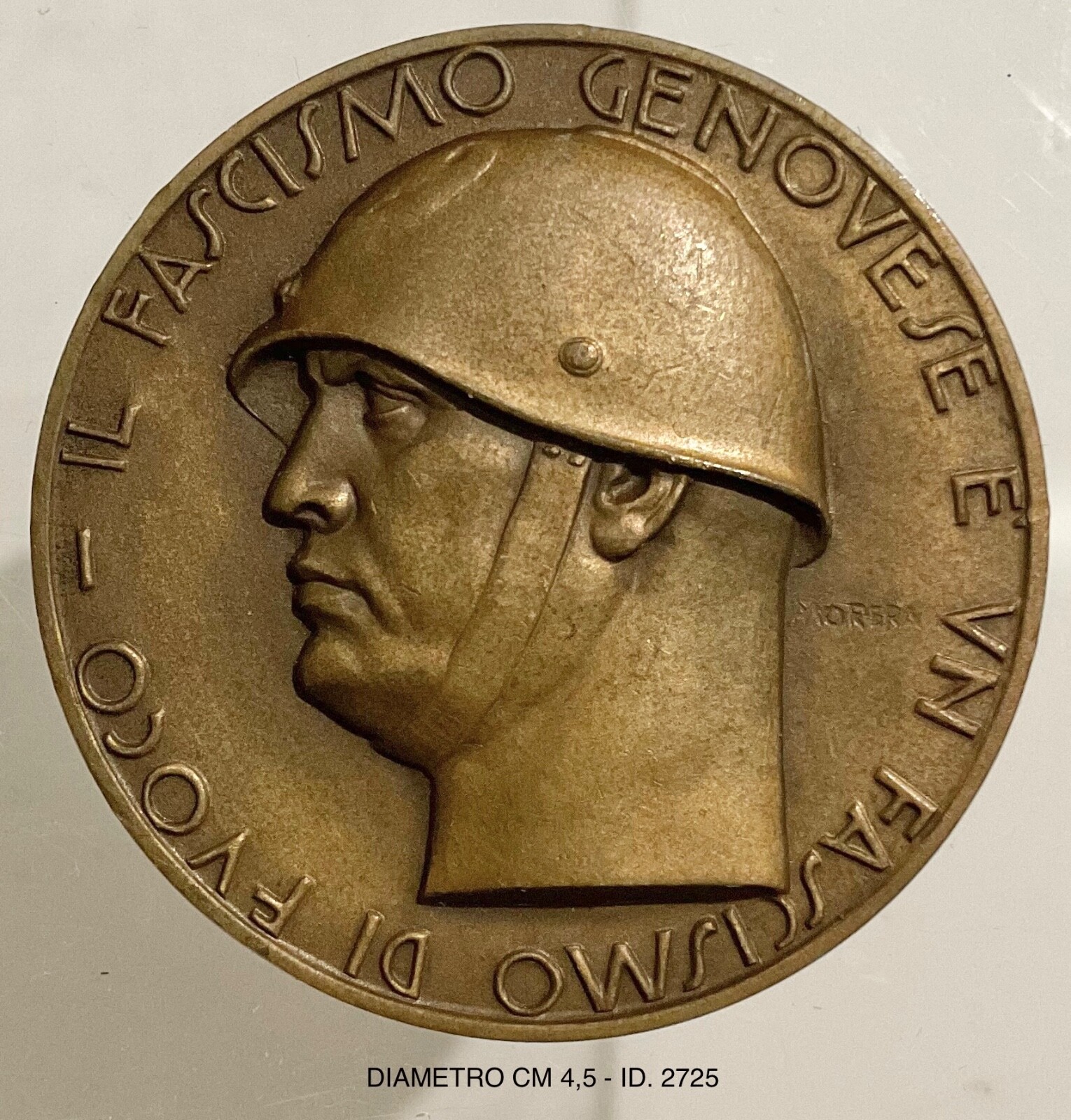 GENOVA IL CAPO DEL GOVERNO FEDERAZIONE F… DI COMBATTIMENTO MEDAGLIA A.XVI° 1938 GENOVA IL CAPO DEL GOVERNO FEDERAZIONE F… DI COMBATTIMENTO MEDAGLIA A.XVI° 1938
